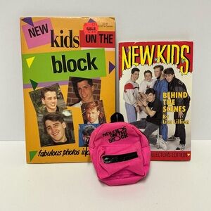 New Kids on the Block Books and Pink Mini Backpack